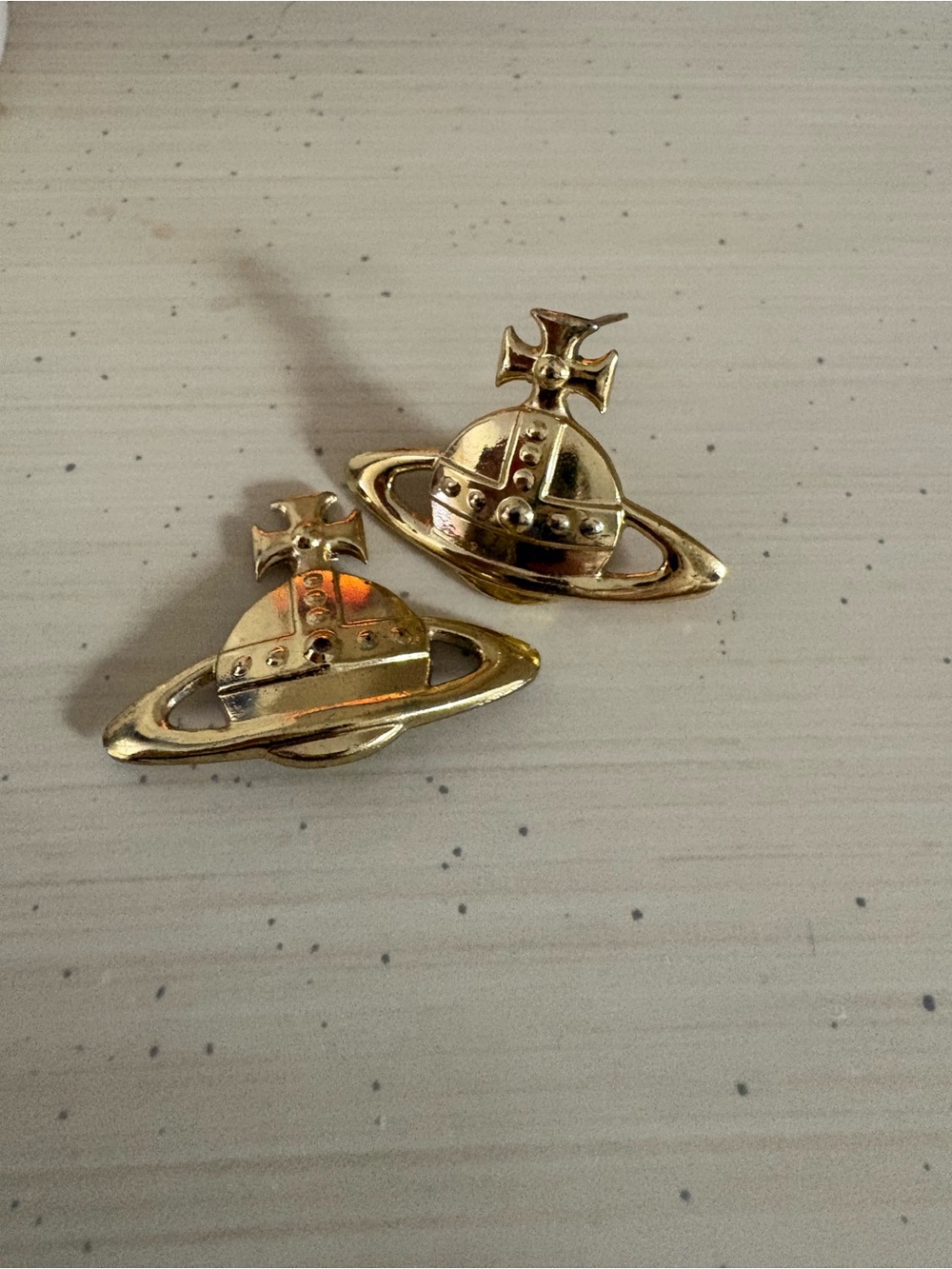 Vivienne Westwood Gold Planet Orb Stud Earrings